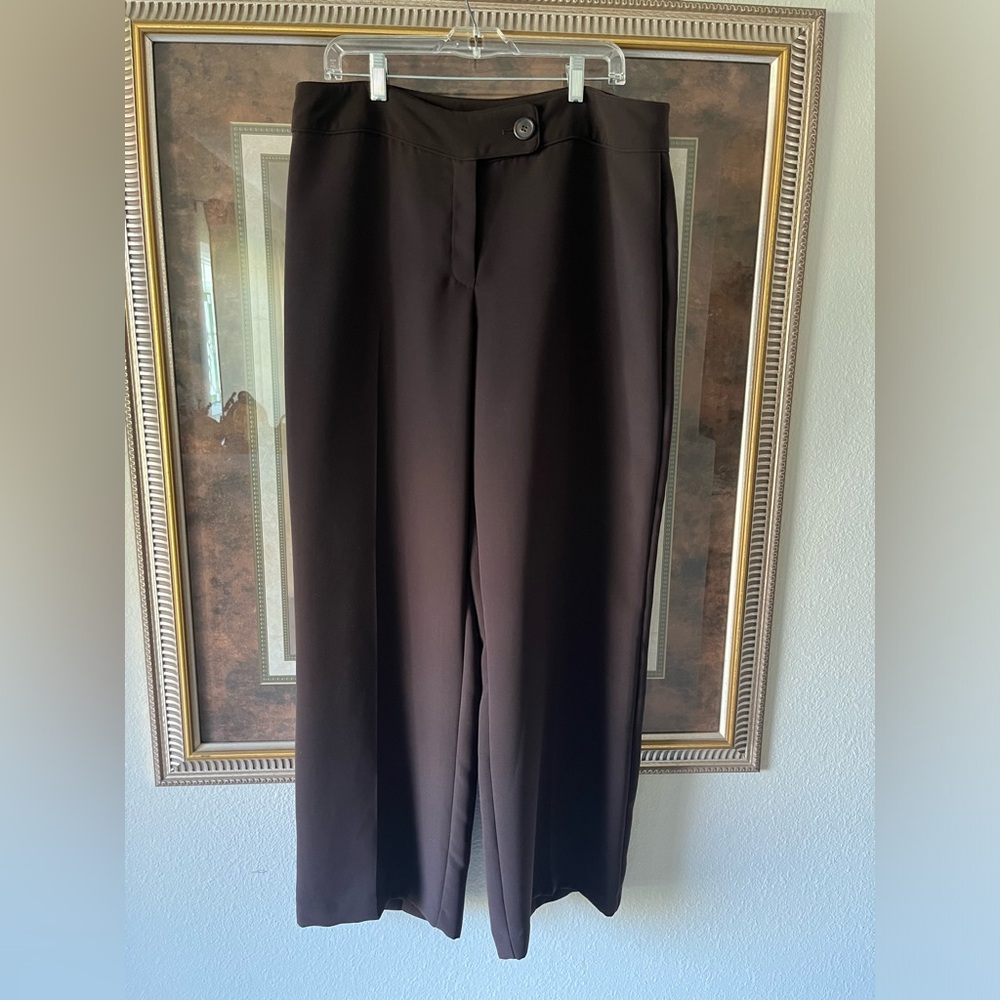 Sz 16 Brown High-Waisted Wide Leg Pants by “Evan Picone” - Like New